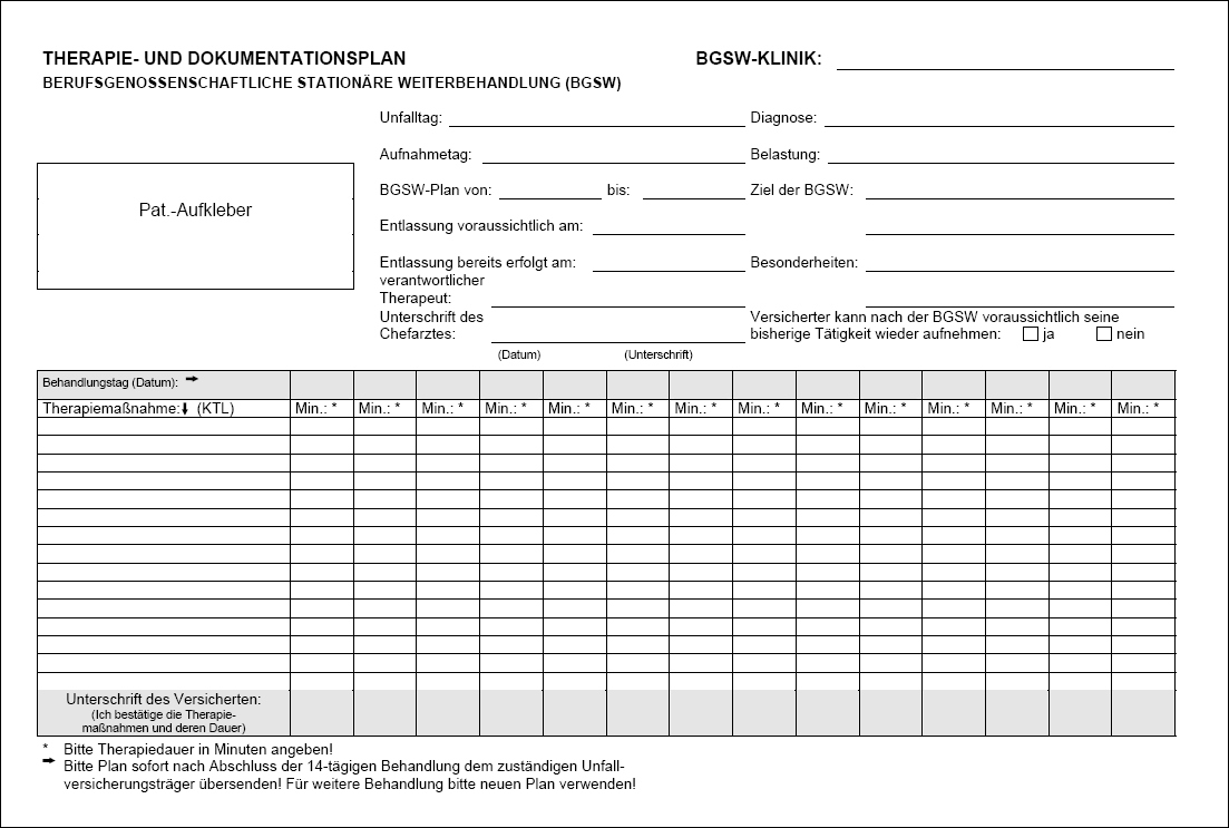 Dokumentation Therapie BGSW