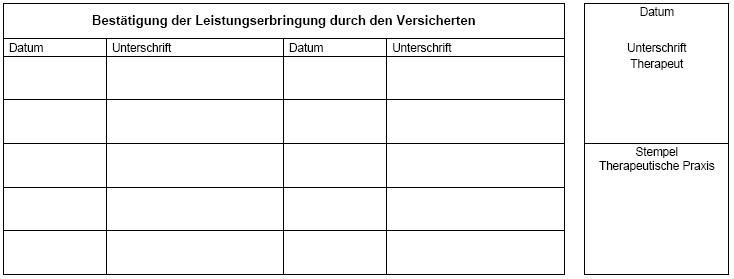 Bestätigung der Leistungserbringung